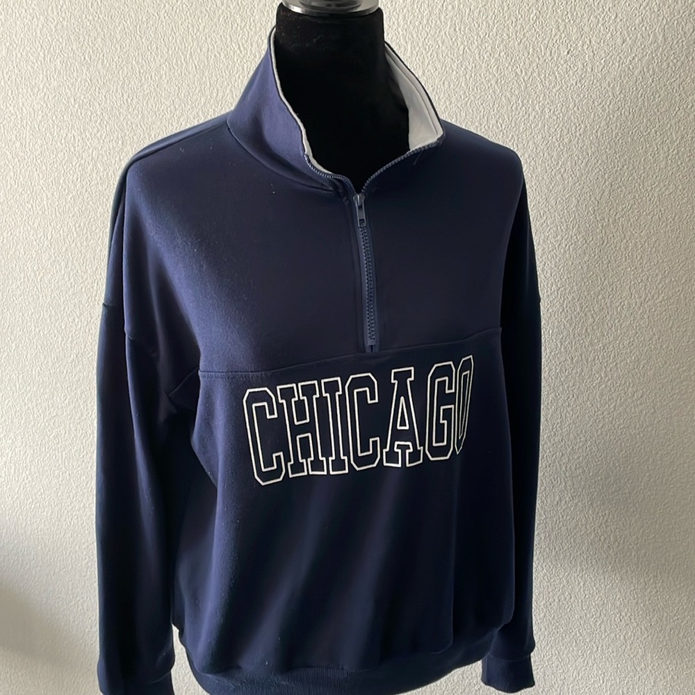 Retro Navy Blue Chicago Sweater